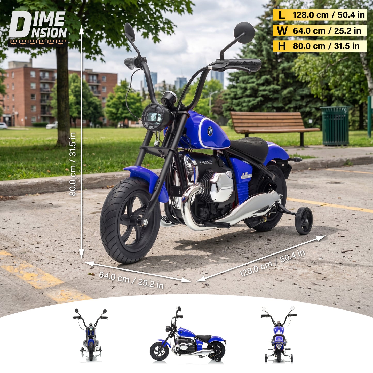 Official Licensed BMW R 18 24V Kids Ride-On Motorcycle with Auxiliary Wheels
