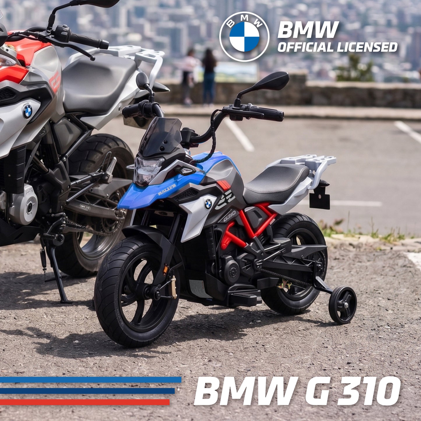 Official Licensed BMW G310 24V Kids Ride-On Motorcycle with Auxiliary Wheels