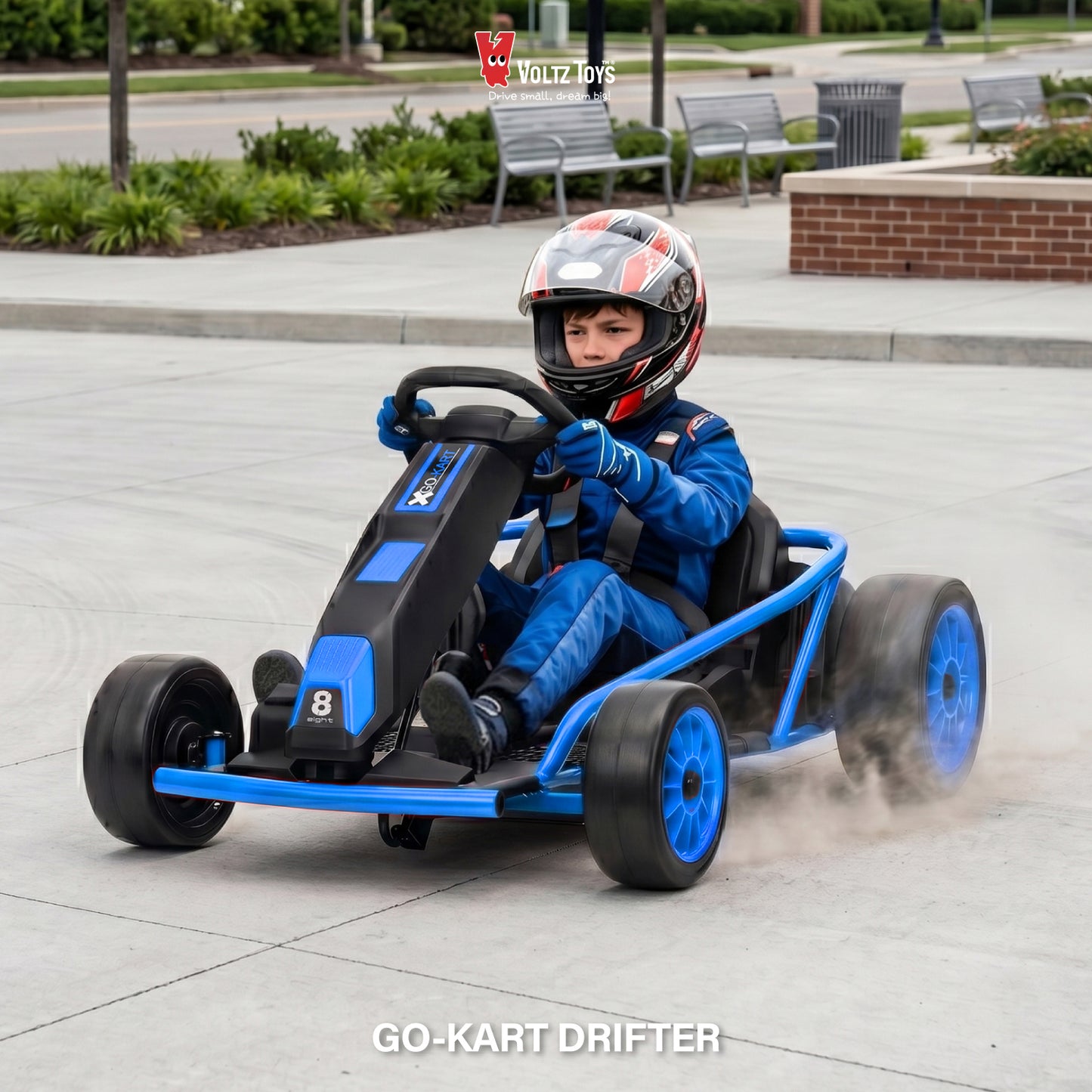 Go Kart 24V High-Speed Outdoor Racer Drifter with Seat Belt [Upgraded Design]