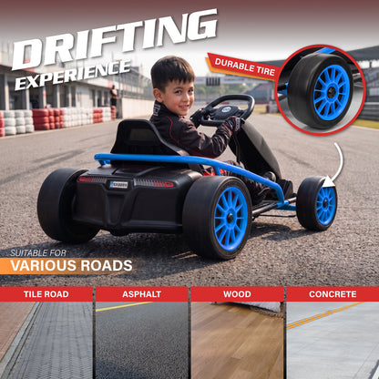 Go Kart 24V High-Speed Outdoor Racer Drifter with Seat Belt [Upgraded Design]