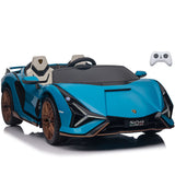 Lamborghini SIAN 24V 2 Seater Ride on Car for Kids with 4WD, Remote Control, EVA Wheels, Open Doors, Storage, Leather Seat, LED Lights & Music
