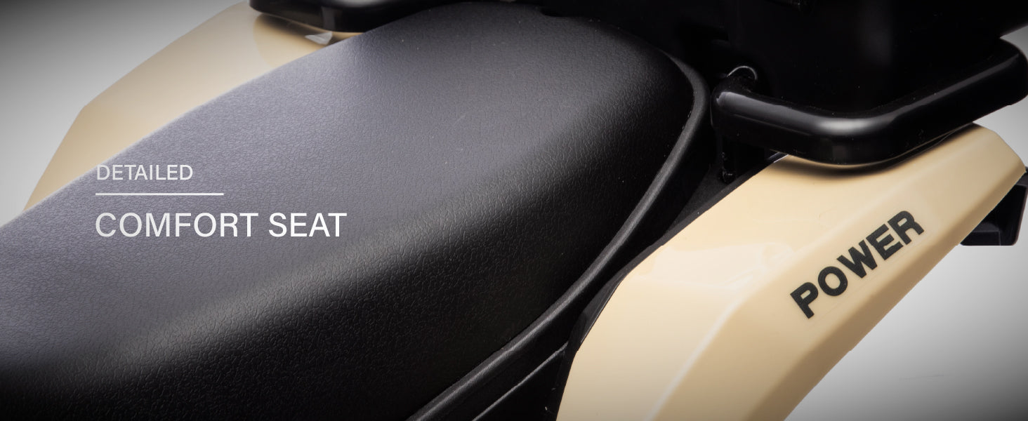 Kids ride-on ATV with comfortable contoured seat
