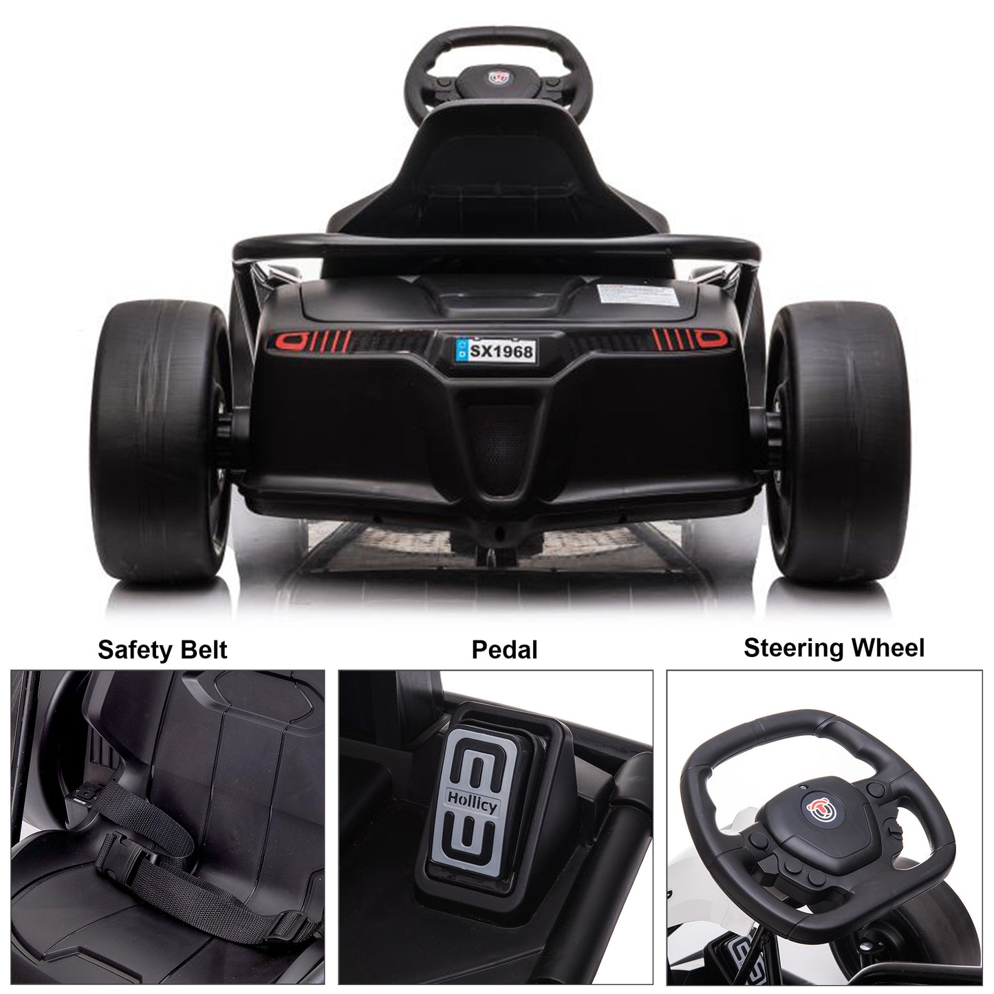 Go Kart 24V High-Speed Outdoor Racer Drifter with Seat Belt