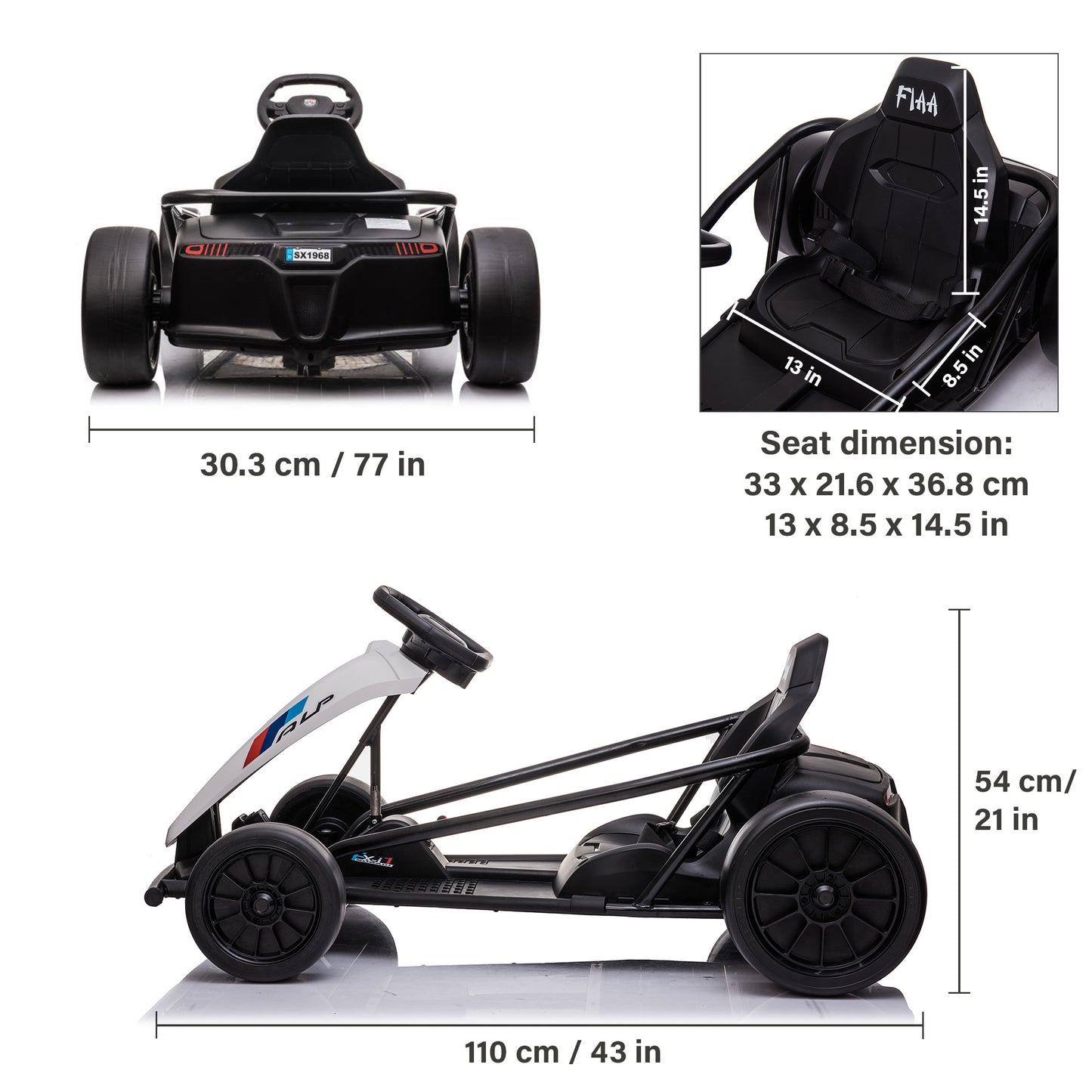 Go Kart 24V High-Speed Outdoor Racer Drifter with Seat Belt