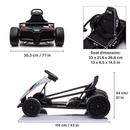 Go Kart 24V High-Speed Outdoor Racer Drifter with Seat Belt