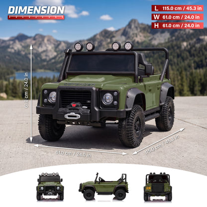 Officially Licensed Classic Land Rover Defender 110 SVX 24V Kids Ride-On Car with Remote Control