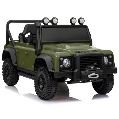Officially Licensed Classic Land Rover Defender 110 SVX 24V Kids Ride-On Car with Remote Control