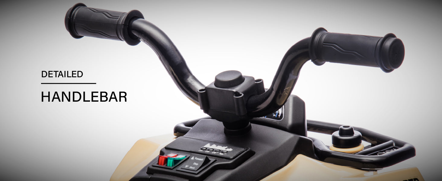 Kids electric ATV with ergonomic handlebar for easy steering