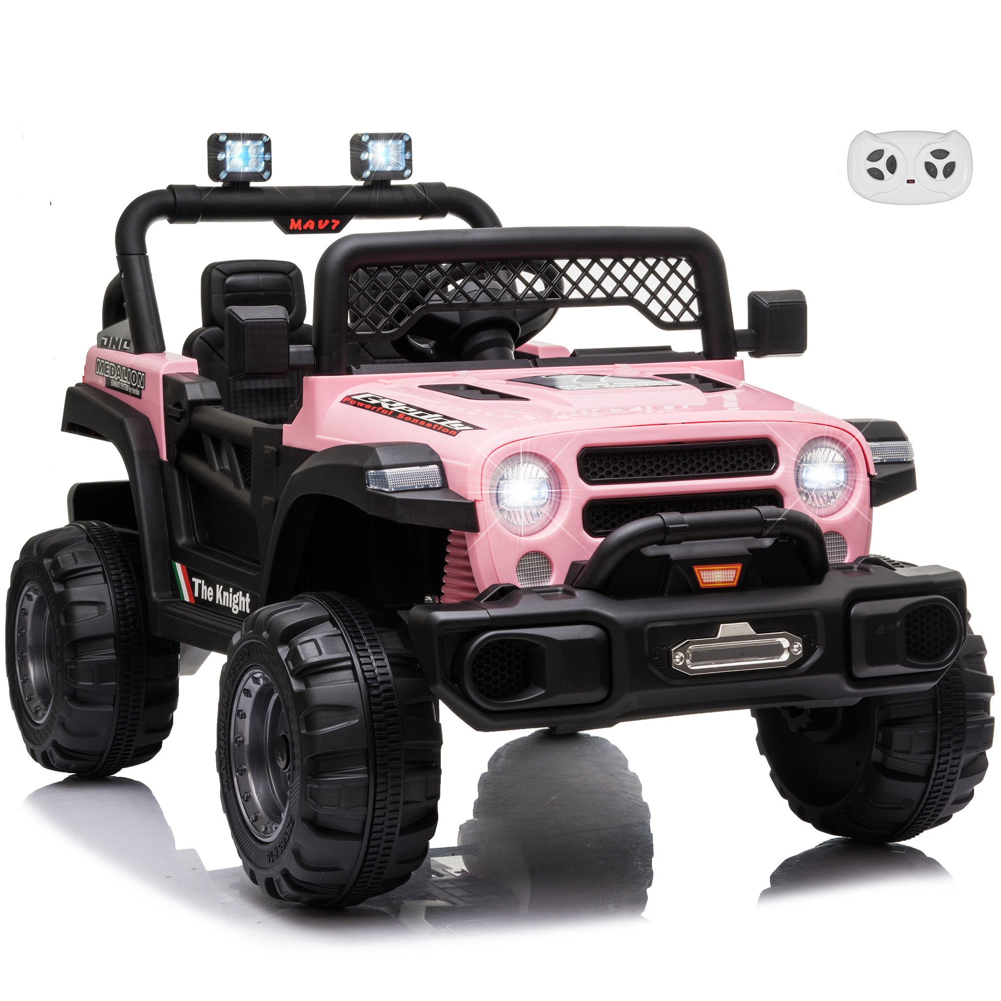 Jeep 12V Kids Ride On Car Toy with Open Doors Realistic Lights and Re Kids Republic Store