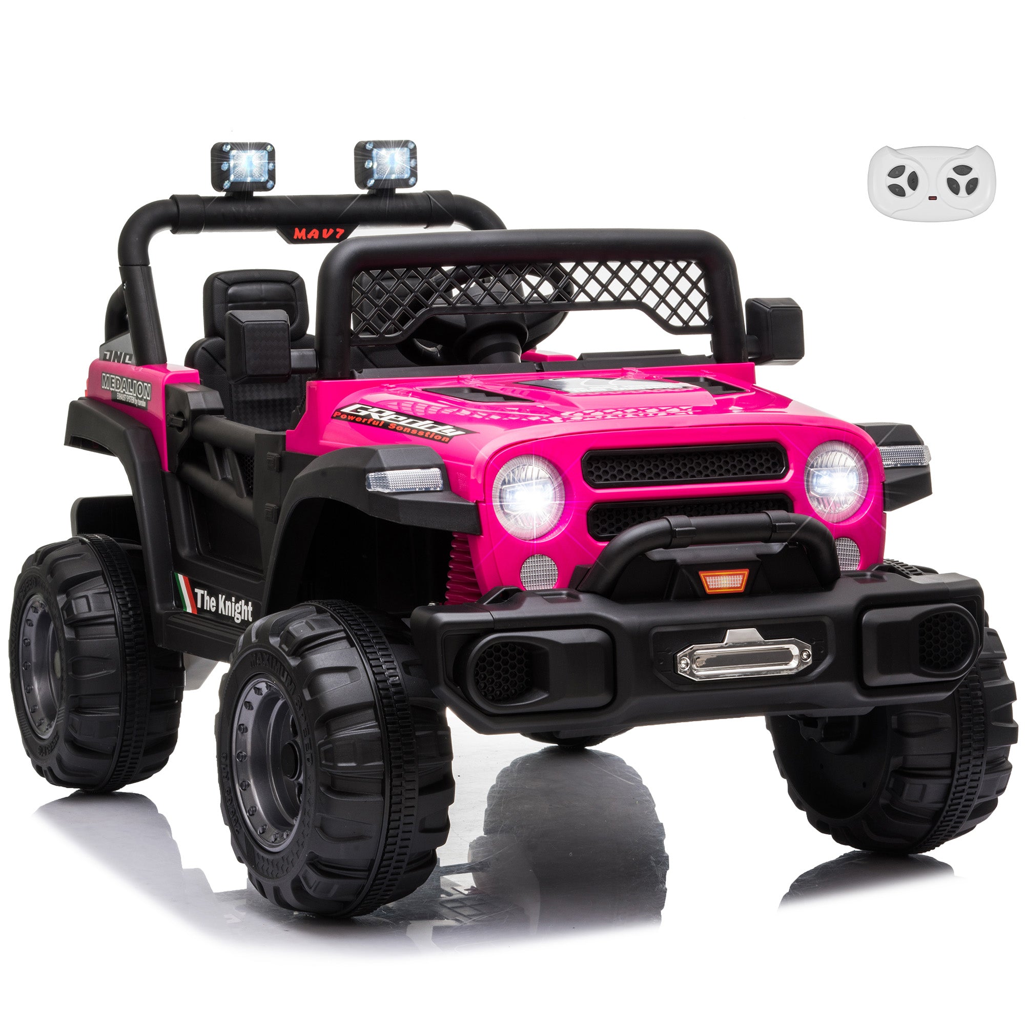 Jeep 12V Kids Ride On Car Toy with Open Doors Realistic Lights and Re Kids Republic Store