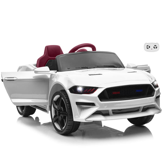Kids Ride On Muscle Car Toy with Open Doors, Realistic Lights and Remote Control 12V