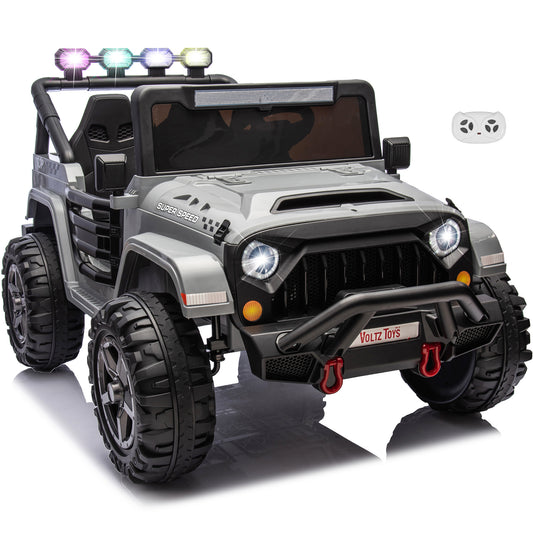 HVAOC 2 Seater Jeep 24V Kids Ride On Car Toy with Open Doors, Realistic Lights and Remote Control