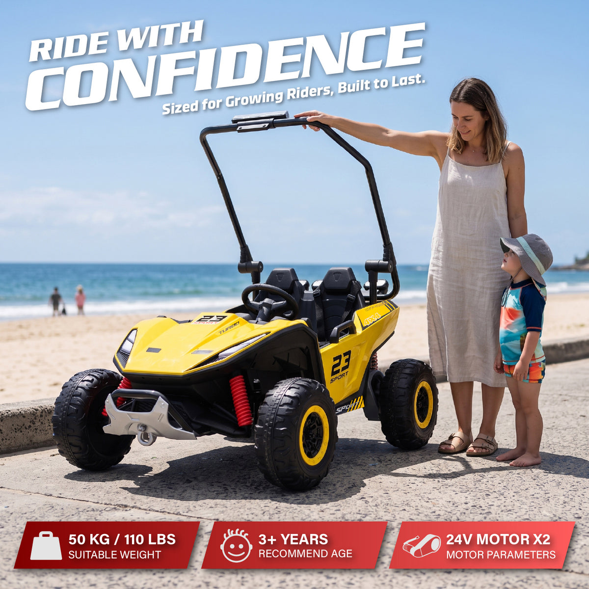 Desert Strike Buggy 24V 2 Seater Kids Ride-On UTV with LED Lights