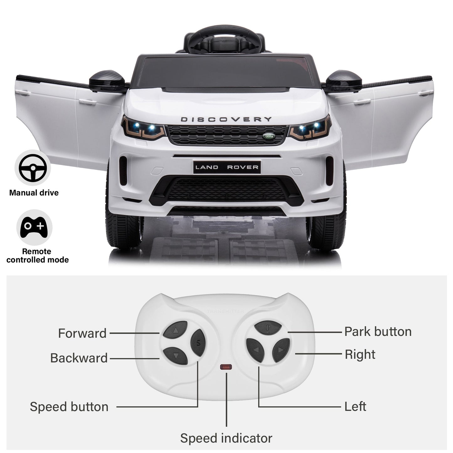 Land Rover Discovery with Open Doors and Remote Control 12V