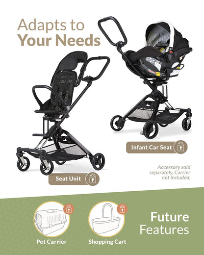 Unilove On The Go 2-in-1 Lightweight Stroller, Bubble Black